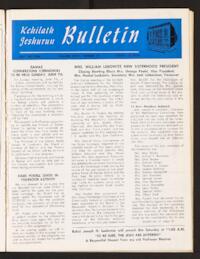 Kehilath Jeshurun Bulletin Vol. XXXII No. 34