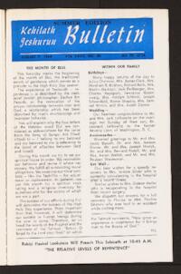 Kehilath Jeshurun Bulletin Vol. XXXII No. 40