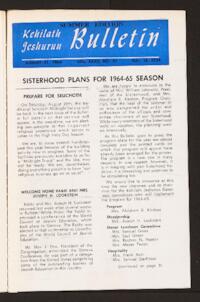Kehilath Jeshurun Bulletin Vol. XXXII No. 41