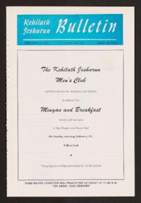 Kehilath Jeshurun Bulletin Vol. XXXIII No. 20