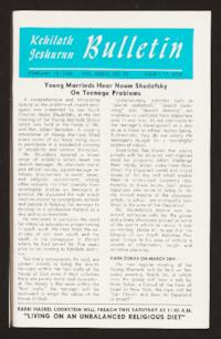 Kehilath Jeshurun Bulletin Vol. XXXIII No. 22