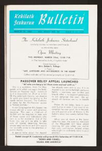 Kehilath Jeshurun Bulletin Vol. XXXIII No. 26