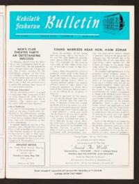 Kehilath Jeshurun Bulletin Vol. XXXIII No. 28
