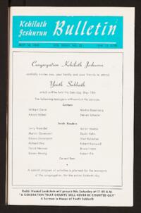 Kehilath Jeshurun Bulletin Vol. XXXIII No. 33