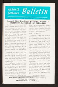 Kehilath Jeshurun Bulletin Vol. XXXIII No. 34