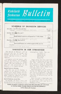 Kehilath Jeshurun Bulletin Vol. XXXIII No. 35