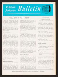 Kehilath Jeshurun Bulletin Vol. XXXIII No. 38