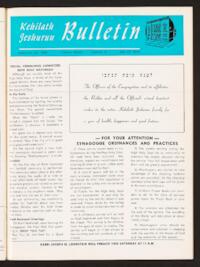 Kehilath Jeshurun Bulletin Vol. XXXIV No. 4