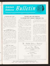 Kehilath Jeshurun Bulletin Vol. XXXIV No. 21