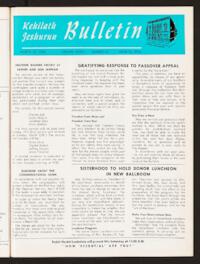 Kehilath Jeshurun Bulletin Vol. XXXIV No. 25