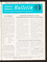 Kehilath Jeshurun Bulletin Vol. XXXIV No. 30