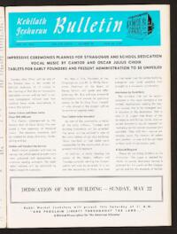 Kehilath Jeshurun Bulletin Vol. XXXIV No. 32