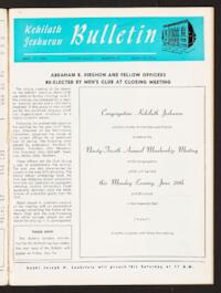 Kehilath Jeshurun Bulletin Vol. XXXIV No. 35