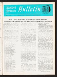 Kehilath Jeshurun Bulletin Vol. XXXIV No. 36
