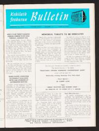 Kehilath Jeshurun Bulletin Vol. XXXV No. 12