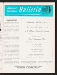 Kehilath Jeshurun Bulletin Vol. XXXV No. 29