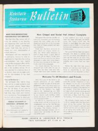 Kehilath Jeshurun Bulletin Vol. XXXVI No. 1