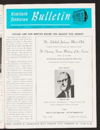 Kehilath Jeshurun Bulletin Vol. XXXVI No. 7