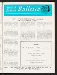 Kehilath Jeshurun Bulletin Vol. XXXVI No. 19