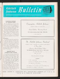 Kehilath Jeshurun Bulletin Vol. XXXVI No. 25