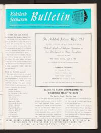 Kehilath Jeshurun Bulletin Vol. XXXVI No. 26