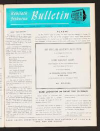 Kehilath Jeshurun Bulletin Vol. XXXVII No. 14