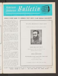 Kehilath Jeshurun Bulletin Vol. XXXVII No. 16