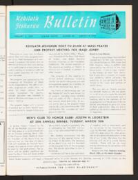Kehilath Jeshurun Bulletin Vol. XXXVII No. 18