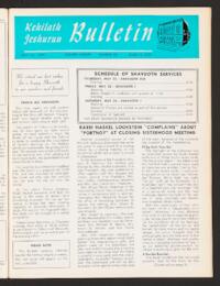 Kehilath Jeshurun Bulletin Vol. XXXVII No. 28