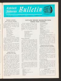 Kehilath Jeshurun Bulletin Vol. XXXVII No. 29
