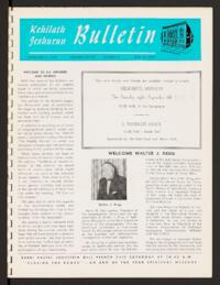 Kehilath Jeshurun Bulletin Vol. XXXVIII No. 1
