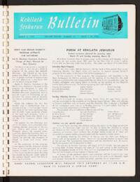 Kehilath Jeshurun Bulletin Vol. XXXVIII No. 16
