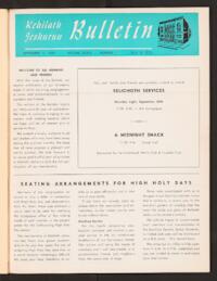 Kehilath Jeshurun Bulletin Vol. XXXIX No. 1
