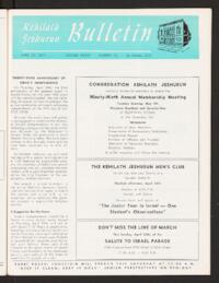 Kehilath Jeshurun Bulletin Vol. XXXIX No. 16