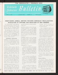Kehilath Jeshurun Bulletin Vol. XXXIX No. 18
