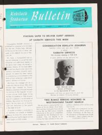 Kehilath Jeshurun Bulletin Vol. XL No. 11