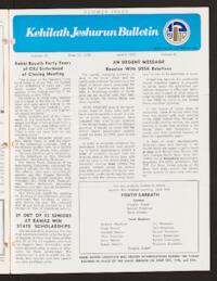 Kehilath Jeshurun Bulletin Vol. XL No. 20