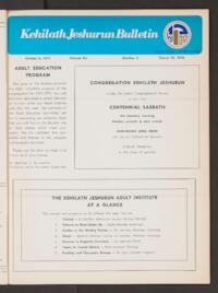 Kehilath Jeshurun Bulletin Vol. XLI No. 3