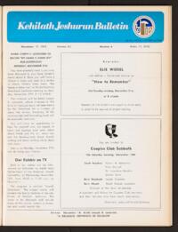 Kehilath Jeshurun Bulletin Vol. XLI No. 6