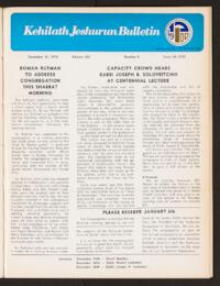 Kehilath Jeshurun Bulletin Vol. XLI No. 8
