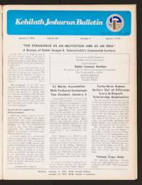 Kehilath Jeshurun Bulletin Vol. XLI No. 9