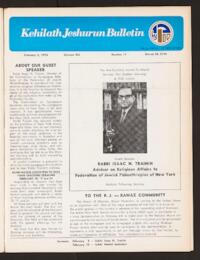 Kehilath Jeshurun Bulletin Vol. XLI No. 11