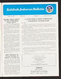 Kehilath Jeshurun Bulletin Vol. XLI No. 15