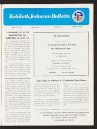 Kehilath Jeshurun Bulletin Vol. XLI No. 18