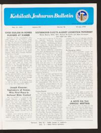 Kehilath Jeshurun Bulletin Vol. XLI No. 20