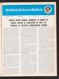 Kehilath Jeshurun Bulletin Vol. XLI No. 10