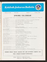 Kehilath Jeshurun Bulletin Vol. XLI No. 11