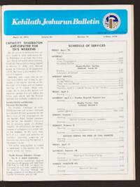 Kehilath Jeshurun Bulletin Vol. XLI No. 14