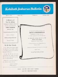 Kehilath Jeshurun Bulletin Vol. XLI No. 15