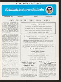 Kehilath Jeshurun Bulletin Vol. XLII No. 1